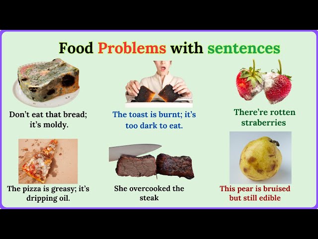 Lesson 166:  Super Common English Words for Food Issues + Examples | Improve Your Vocabulary