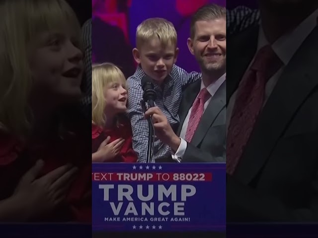 Donald Trump's grandkids lead Pledge of Allegiance at rally