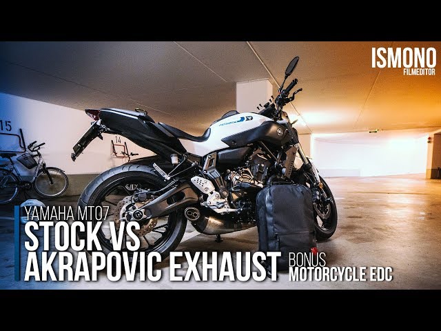 MT07 Stock VS Akrapovic Exhaust (Plus my EDC)