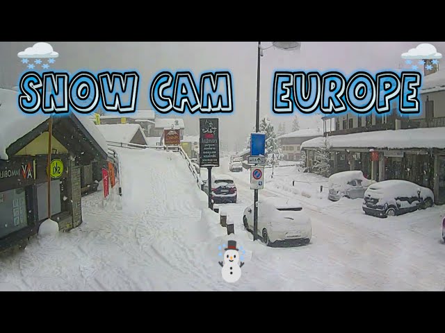 ❄️🅻🅸🆅🅴❄️SNOWCAM EUROPE 🇪🇺🥶Different locations⛷️Where it is currently Snowing🌨️Stove Fireplace Sound