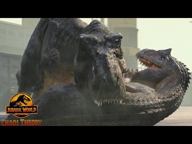 Tyrannosaurus Rex (Big Eatie) Vs Allosaurus! Jurassic World Chaos Theory Season 1 Clip!