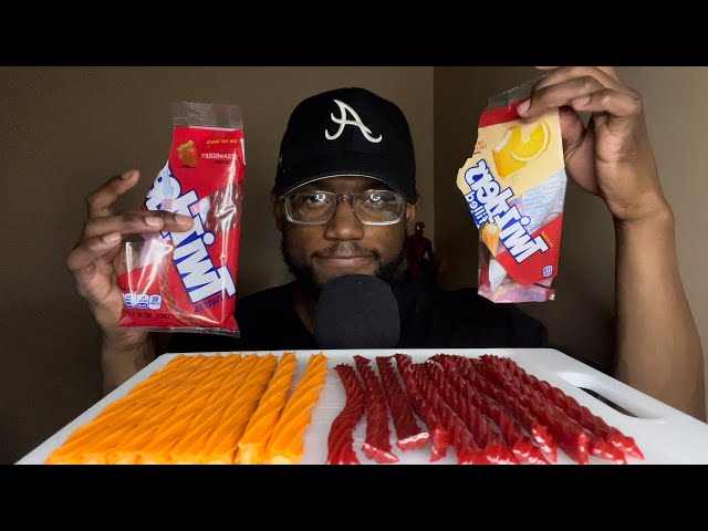 ASMR | Eating TWIZZLERS Strawberry 🍓& Filled Orange Cream 🍊!