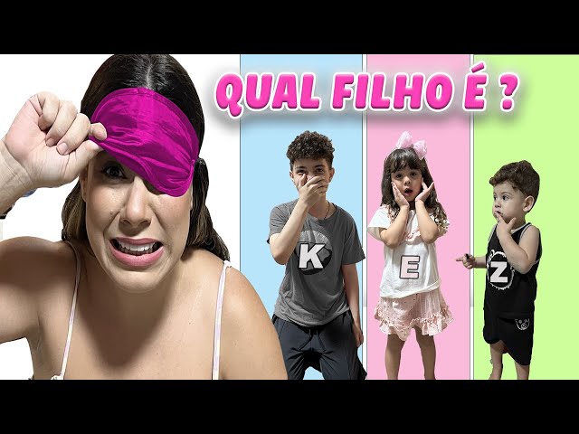 TENTEI ACERTAR MEUS FILHOS VENDADA! * O desafio mais difícil com eles | Kathy Castricini