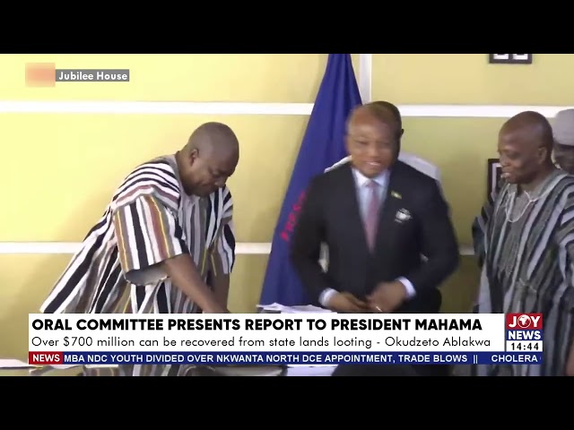 Okudzeto Ablakwa, Chairman of the ORAL Committee, and his team present their findings to John Mahama