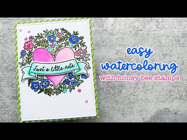 Easy Watercoloring with Distress Watercolor Pencils & Honey Bee Stamps