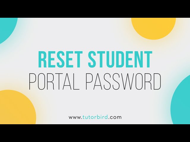 Reset a Student Portal Password