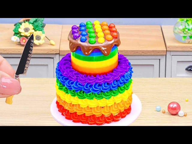 🌈Amazing Kitkat Rainbow Cake Decorating ideas🌈Beautiful Mini Rainbow Buttercream Heart Cake Recipe