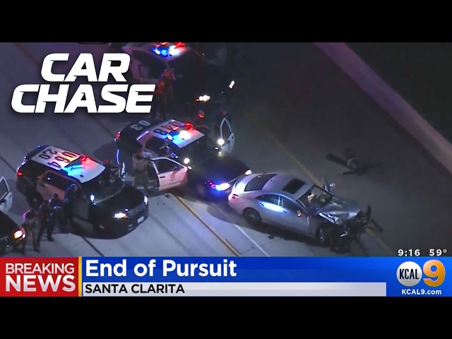 Long police chase ends in a spectacular crash!