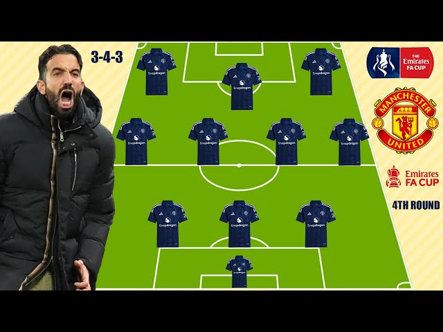 Man United vs Leicester City: Ruben vs Ruud 🔥 Strong 3-4-3 Lineup | FA Cup 4th Round Preview