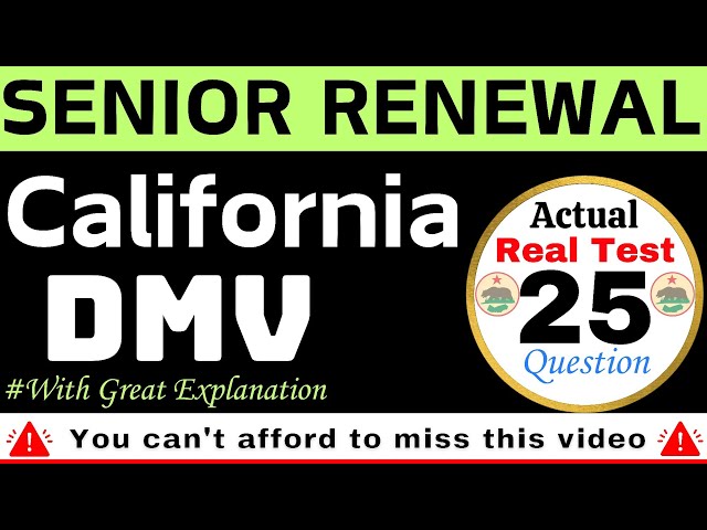 California DMV Written Test 2025 | DMV Senior Written Test 2024 California | Test-9