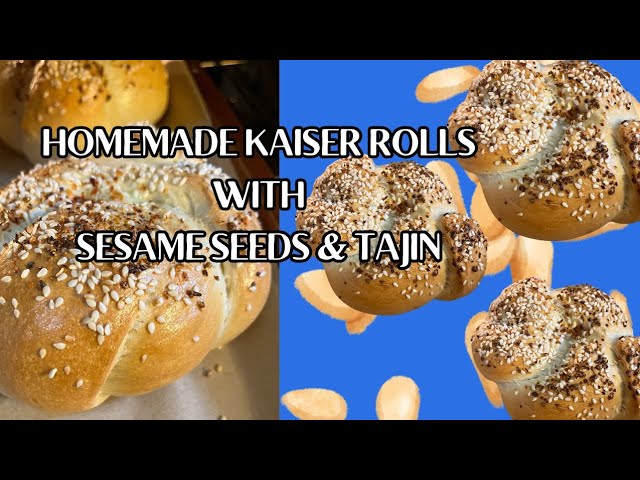 HOMEMADE KAISER ROLLS WITH SESAME SEEDS AND TAJIN! FOR RIBEYE STEAK SANDWICHES! #birthdaydinner