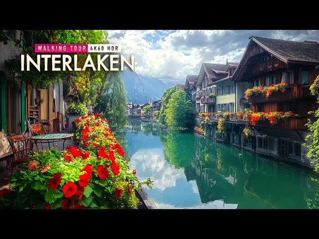 Interlaken in the Rain | The most beautiful places in Switzerland! | Walking Tour 4k