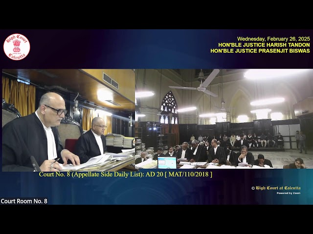 26 February 2025 | Court No. 8 | Live Streaming of the Court proceedings.