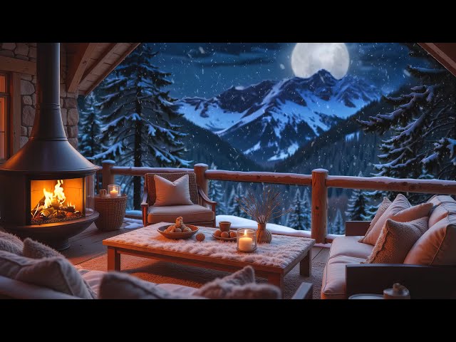 Relaxing Winter Ambience Cozy Fireplace And Snowfall Sounds Providing A Peaceful Sleep