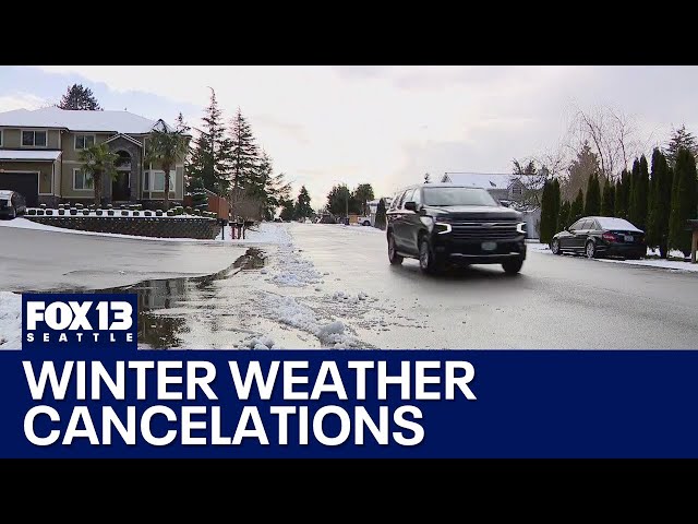 Winter weather in WA forces flight cancellations | FOX 13 Seattle