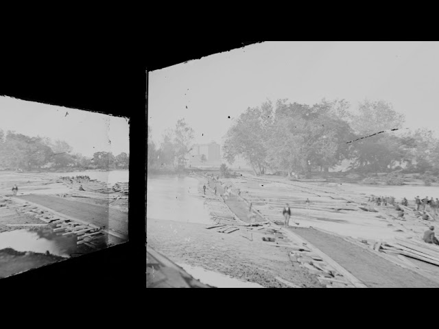 Pontoon bridges, James River, Richmond VA 1865 (silent, still image)