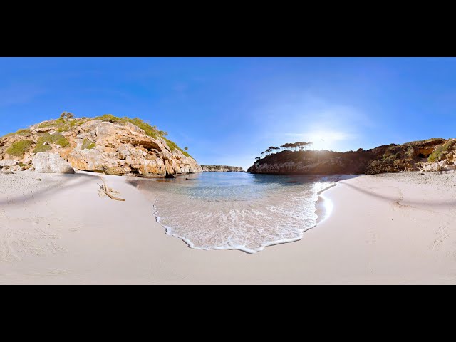 360° STOCK VIDEO 4K | Beautiful Hidden Bay Beach Waves Close Up Long Version | Atmosphaeres