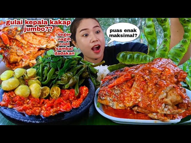 EAT, JUMBO FISH HEAD SPICY CURRY, CHILI SAMBAL, LALAPAN, RAW JENGKOL, PETE, GENJER BOILED