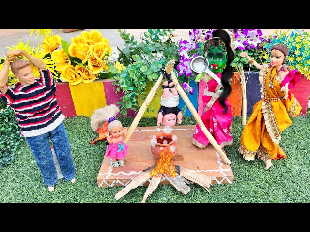 Barbie Doll All Day Routine In Indian Village/Pinky Ki Kahani Part -468/Barbie Ki Hindi Kahaniyan||