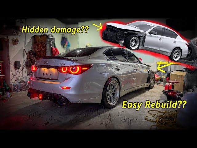 Rebuilding A Wrecked INFINITI Q50 From Copart! How Bad Can it Be??