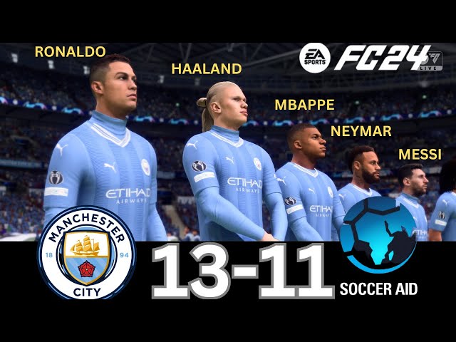 WHAT HAPPEN IF MESSI, RONALDO, MBAPPE, NEYMAR, PLAY TOGETHER ON MANCHESTER CITY VS SOCCER AID