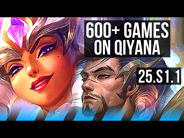 QIYANA vs YASUO (MID) | 600+ games | KR Grandmaster | 25.S1.1