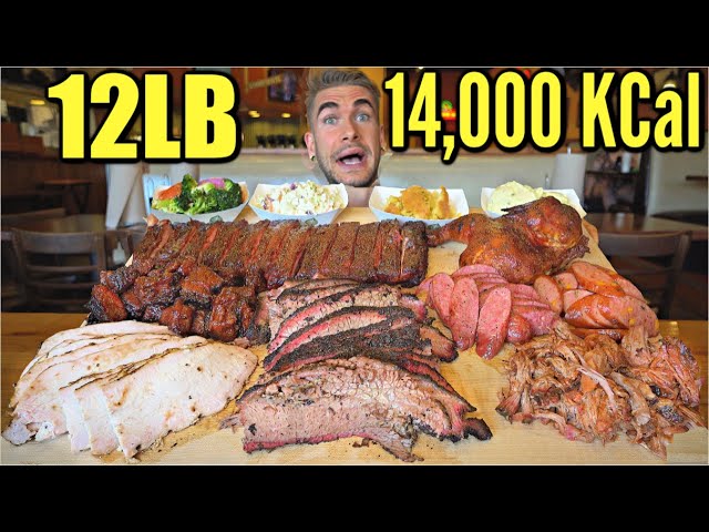 IMPOSSIBLE 12LB TEXAS BBQ CHALLENGE (14,000 Calories) | Texas's BIGGEST BBQ Challenge