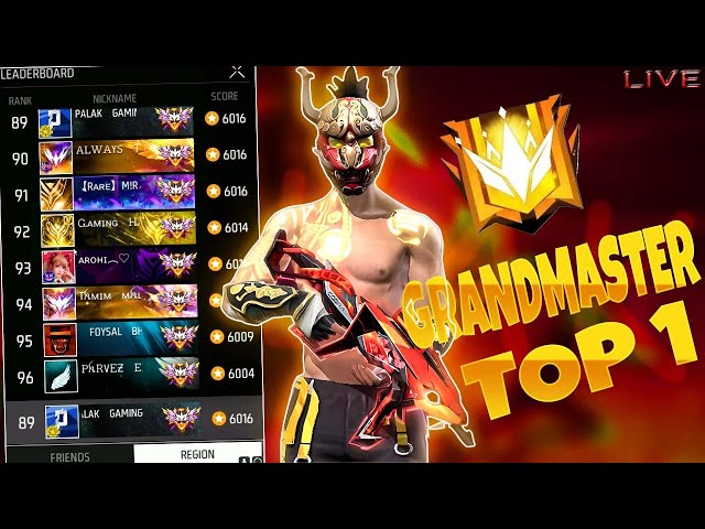 New Grandmaster Top 1 Push V Badge Lobby ❤ FF LIVE ✌ Free Fire LIVE! #ff #freefire #tondegamer