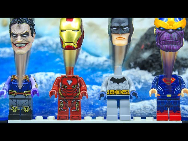 ASMR satisfying wrong heads build top superheroes LEGO Spiderman Universe #lollipop