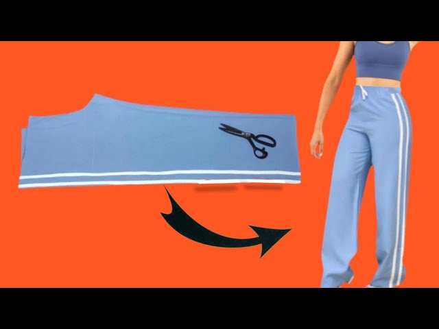 💥How to Sew Trousers 💥Very Easy Sports Trousers Cutting and Sewing