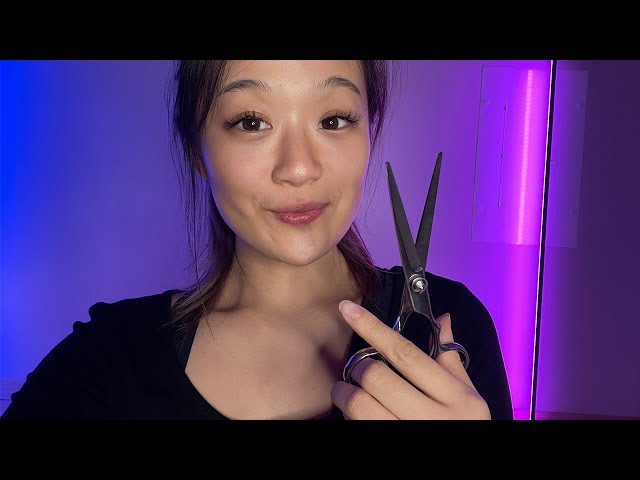 ASMR VR180 (Lying Down) | Cutting Your Hair ✨ (Combing, Scalp Massage, Cutting & Spray Bottle)