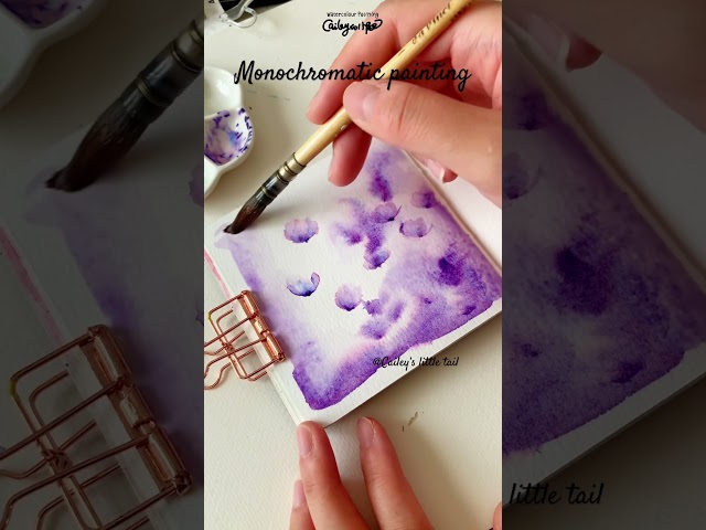 What can you paint using granulating colour? (Monochromatic painting) # #art #floral #painting