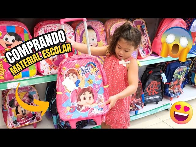 MATERIAL ESCOLAR 2025 | COM MARIAH E MALU | MOCHILA MARIA CLARA E JP E LULUCA