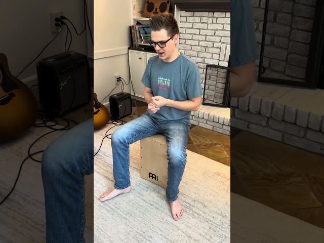 Learning cajon with Lucas