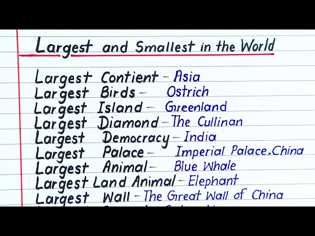 Largest and smallest in the world || World largest smallest in english || GK || General knowledge