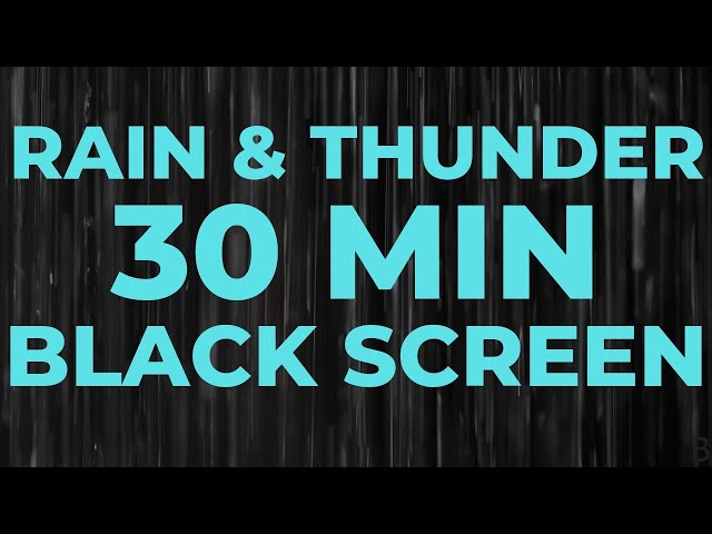 Rain and Thunder Sounds for Sleeping | 30 Minutes of Thunder and Rain | Black Screen