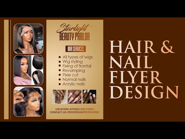 How To Design a BEAUTIFUL HAIR & NAIL Flyer in Photoshop | Step by Step Tutorial