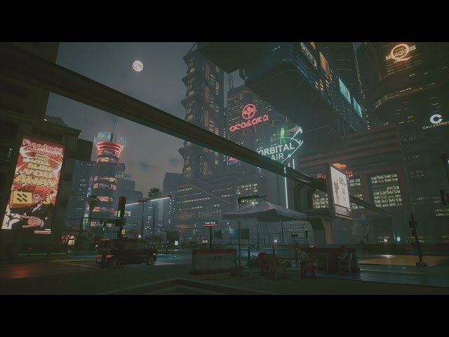 Cyberpunk 2077, Little China Palm View Street, ambience