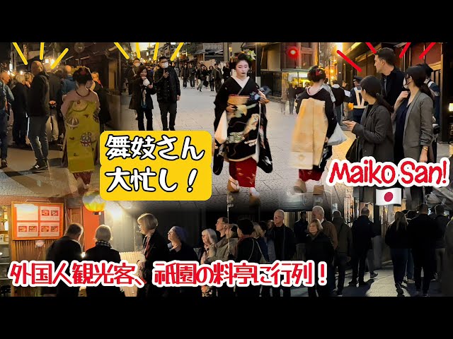 [Maiko-san] A maiko-san was invited to a restaurant in Gion, Kyoto, Japan, and is very busy!