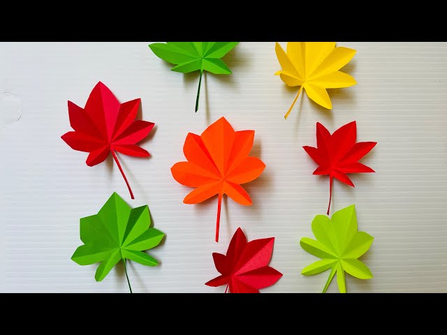 How to make Maple Leaves with paper 🍁DIY Autumn leaves 🍂 Fall leaf paper craft 🍁Easy craft ideas