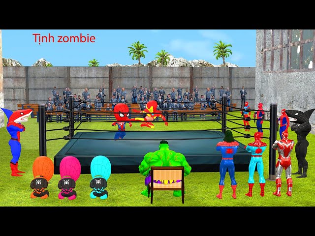 Spider-Man rescue challenge iron man vs shark spiderman roblox from bad guy joker Game 5 superheroes