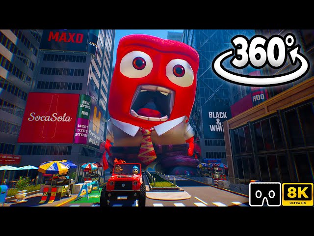 Inside out 2 360º VR - Anger Giant Chase YOU & Destroy New York city (Fanmade)