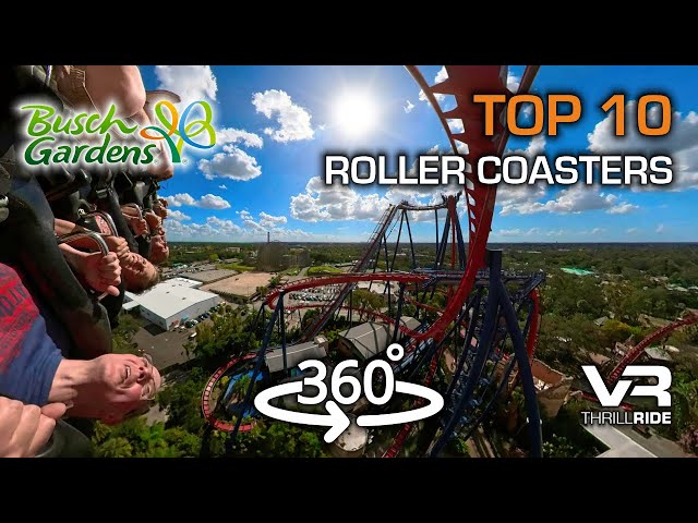 Busch Gardens Tampa all Roller Coasters on-ride POVs 360° Epic VR Experience 2024