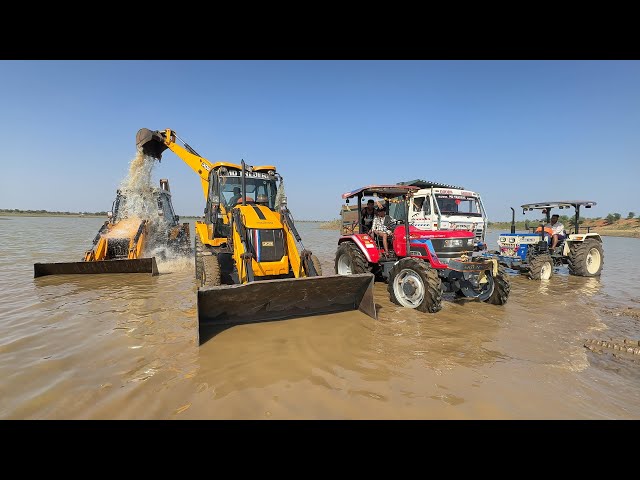 Washing My Tractors in Deep Mud | Swaraj 744 | Mahindra Arjun 605 with JCB Truck