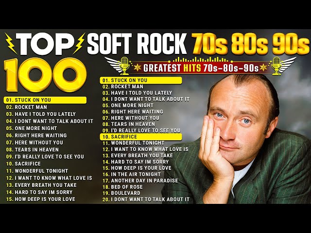 Phil Collins, Elton John, Rod Stewart, Eric Clapton, Chicago 📀 Best Soft Rock Playlist 70s 80s 90s