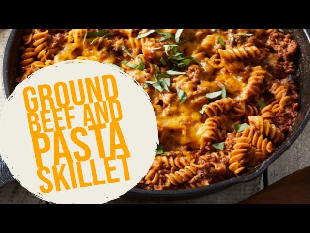 Easy and simple ground beef and pasta skillet recipe.