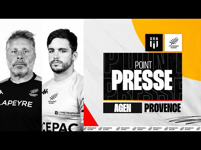 Conférence de presse après Agen / Provence Rugby