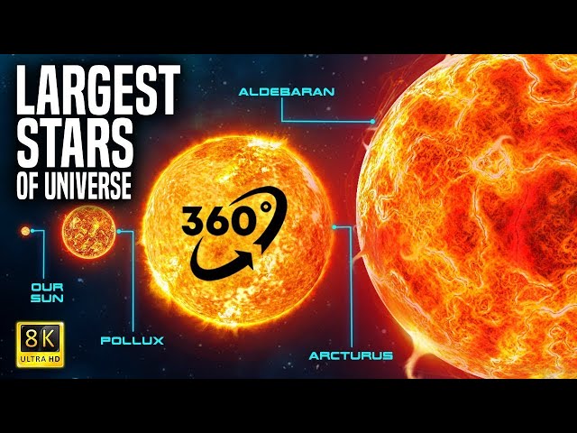 VR 360 | Amazing Space Facts #1 - The largest stars in universe | Educational video 360