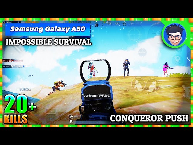 Samsung Galaxy A50 Pubg Mobile 60FPS - Conqueror Push Gaming Test | Best Sensitivity Settings