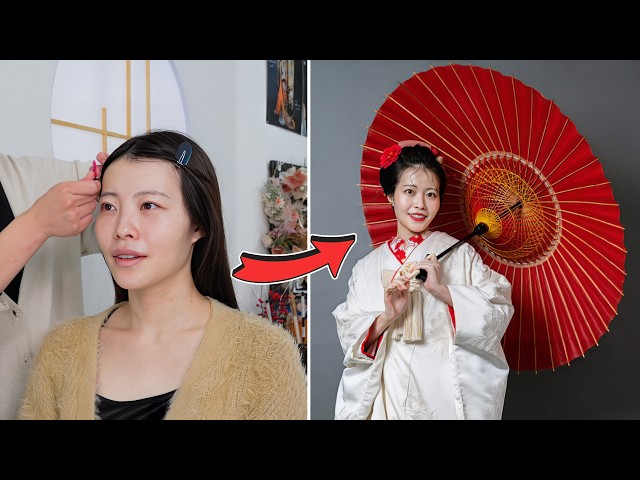 Authentic Japanese Bridal Experience: ASMR YouTuber's Wedding Makeup & Kimono Transformation